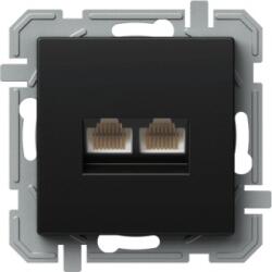 TEM PRIZA, CAT5E KS DUBLA, 2X RJ45 8/8 NEGRU, TEM Modul TEM-KQ39BKXO-U (TEM-KQ39BKXO-U)