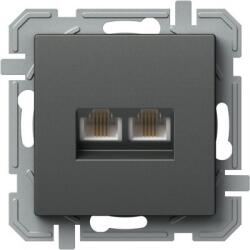 TEM Logiq Priza Dubla Telefon 1P KS RJ11 Antracit (TEM-KQ38ATXO-U)