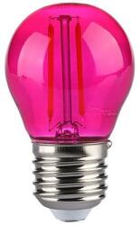 V-TAC Bec LED G45 E27 2W cu filament lumina roz V-TAC SKU-217410 (SKU-217410)