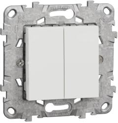 Schneider Electric Intrerupator dublu 10A cu suport fixare si gheare Schneider Noua Unica NU521118Z (NU521118Z)