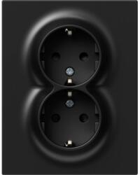 TEM Logiq Priza Dubla SCHUKO Slim 16A Negru (TEM-VQ16BKF-U)
