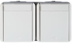 TEM Priza Sch dubl oriz IP44 alb (TEM-CF14PW-U)