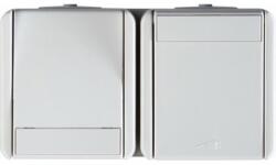 TEM Priza Sch+Cap Sc oriz IP44alb (TEM-CF16PW-U)