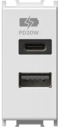 TEM Modul Incarcator 2*USB PD 20W 1M alb (TEM-EM69PW-U)