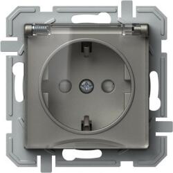TEM Logiq Priza SCHUKO cu capac borne automate 1P 16A Titan+Transparent (TEM-VQ13TTXO-U)