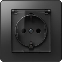 TEM Ekonomik Priza SCHUKO cu cap. 1P 16A ST IP20 Negru (TEM-VE11BT-B)
