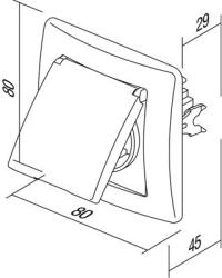 TEM Priza Schuko cu rama 2P+E 16A (TEM-VE11KT-B)