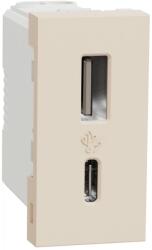 Schneider Electric Priza USB 1m tip A + C (15W) Schneider Noua Unica NU301644 (NU301644)
