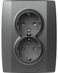 TEM Logiq Priza Dubla SCHUKO 16A Antracit (TEM-VQ16AT-U)