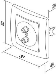 TEM SOCKET AUDIO2xRCA CB (TEM-KE22CB-B)