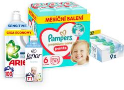 PAMPERS csomag VI (6-os méretű pelenka - 93 darab, nedves törlőkendő, mosógél és öblítő) (BABY4663mix4)
