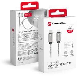 Forcell F-ENERGY Metal C238 kábel Type C Lightning-hez PD 3A 27W 2 m ezüst