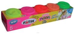 FATIH Plastilina usoara Neon Modeling Dough Fatih 50620, 5 culori x 50g (50620)