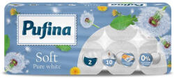Pufina Toalettpapír, 2 rétegű, kistekercses, 10 tekercs, PUFINA Soft White, illatmentes (KHH863)