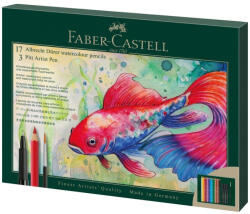 Faber-Castell Set cadou 17 creioane colorate Albrecht Durer + 3 pitt artist pen + pensula Faber-Castell FC217552 (FC217552)