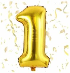 Maxee születésnapi léggömb, 1-es szám, arany, 40 cm
