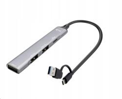 i-tec Usb-a/ Usb-c fém elosztó 1x Usb-c 3.1 3x Usb 2.0 CAHUBMETALMINI4 (CAHUBMETALMINI4)