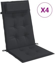 vidaXL magas háttámla párnakészlet, 4 db, fekete, Oxford szövet, 120 x 50 x 3 cm, 2, 1 Kg (361896)