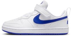 Nike Nike, Court Borough tépőzáras műbőr sneaker, Fehér, Királykék, 28.5 EU (DV5457-110-11.5C)