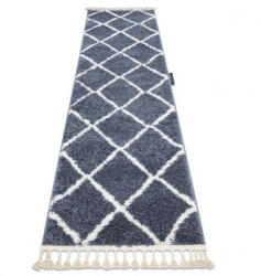 Berber Cross Geometrikus Futószőnyeg - Szürke - 70x250 cm