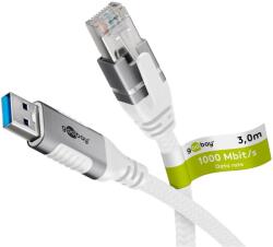 Goobay USB-A 3.2 Gen1 - RJ-45 Ethernet Átalakító kábel 3m - Fehér (74160) (74160)