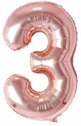  Maxee születésnapi léggömb, 3-as szám, rózsaszín, 40 cm - pepita - 163 Ft