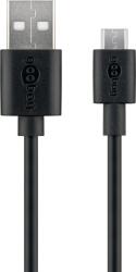 Goobay 46800 USB-A apa - Micro USB apa 2.0 Adat és töltőkábel - Fekete (1m) (46800) (46800)