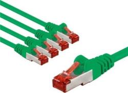 Goobay 66658 S/FTP Cat6 RJ45 Patch kábel 1m - Zöld (5db/csomag) ( )