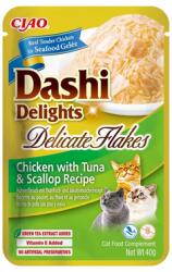 Inaba Foods Cat Dashi Delights Delicate Flakes Csirke, tonhal és fésűkagyló 40g