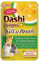 Inaba Foods Cat Dashi Delights Silky Broth Csirke, tonhal és fésűkagyló 40g