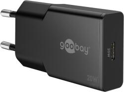 Goobay 75727 USB-C GaN Slim Hálózati Töltő Adapter Készlet 20W - Fekete (2 darabos) (75727) (75727)