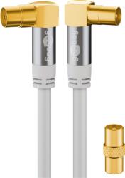 Goobay 70417 Koax Premium Antenna kábel 4x árnyékolt 2.0m - Fehér (70417) (70417)