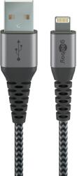 Goobay 49267 USB-A apa - Lightning apa 2.0 Adat és töltőkábel - Fekete/Szürke (0.5m) (49267) (49267)