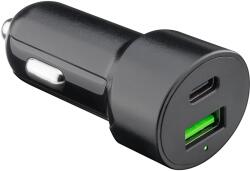 Goobay 39908 Autós USB-A / USB-C töltő - Fekete (48W) (39908) (39908)