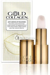 Gold Collagen Ajak Volumizer Anti-Aging Ajakbalzsam Ricinusolajjal Kókuszolajjal E-vitaminnal és Tengeri Kollagénnal, Szuper Hidratáló Ajakdúsító Méhviaszjal az Egészségesebb és Dúsabb Ajakért, Gyöngyház Hatás