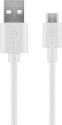 Goobay 43837 USB-A apa - Micro USB apa 2.0 Adat és töltőkábel - Fehér (1m) (43837) (43837)