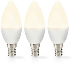 Nedis LED fényforrás E14 gyertya 4.9W 470lm meleg fehér homályos 3db (LBE14C352P3) (LBE14C352P3) (LBE14C352P3)