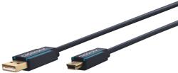 clicktronic 70127 USB-A apa - Mini USB apa 2.0 Adat és töltőkábel - Fekete (1.8m) (70127) (70127)