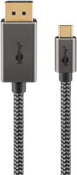 Goobay USB-C - DisplayPort 4K Átalakító kábel 1m - Fekete/Ezüst (75707) (75707)