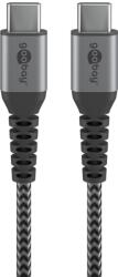 Goobay 49303 USB-C apa - USB-C apa 2.0 Adat és töltőkábel - Fekete/Szürke (2m) (49303) (49303)