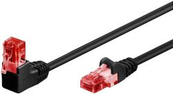 Goobay U/UTP CAT6 90° Derékszögű patch kábel 0.25m - Fekete (51513) (51513)