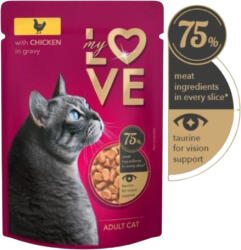 My Love csirkehús szószban alutasakos felnőtt macskaeledel (48 x 85 g ~ 48 tasak ~ 2 karton) 4.08kg