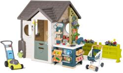 Smoby Házikó kis kertész részére virágtartókkal és bolttal Garden House Life Smoby kivételesen bővíthető és fűnyíróval 24 hó-tól (SM810255-Z)