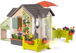 Smoby Házikó kis kertész részére nagy előkerttel Garden House Life Smoby kivételesen bővithető teljes bejárati ajtóval 24 hó-tól (SM810255-U)