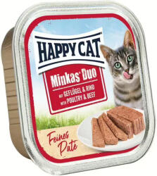 Happy Cat Duo szárnyas- és marhahúsos pástétom falatkák (8 x 100 g) 800g