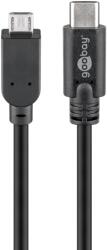 Goobay 67993 USB-C apa - MicroUSB-B 2.0 Adat és töltőkábel 1m - Fekete (67993) (67993)