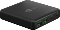 Goobay 70764 2xUSB-A / 2xUSB-C Hálózati Gyorstöltő Adapter 100W - Fekete (RB70764) (RB70764)