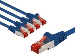 Goobay 66607 S/FTP Cat6 RJ45 Patch kábel 2m - Kék (5db/csomag) ( )