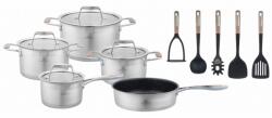 Zilner Set de gătit din 16 piese Zilner ZT-33252, Bază capsulată, Capace din sticlă, Inox