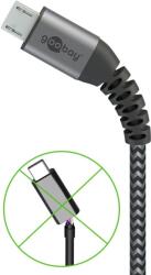 Goobay 49282 USB-A apa - Micro-USB apa Adat és töltőkábel 1m - Szürke/Ezüst (49282) (49282)